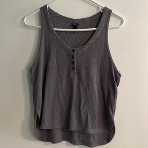 Light grey waffle knit tank